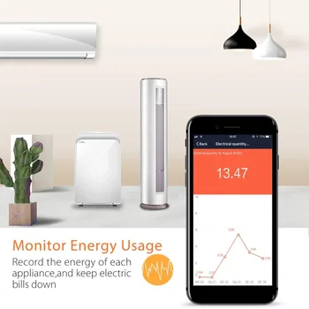 Lonsonho Tuya Smart Plug Inteligent Wifi, socket UE 16A Putere Monitorizare Economizor de Energie Inteligent Acasă Autoamtion Munca de Start Google Alexa
