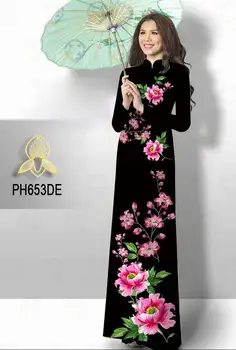 Adaptate aodai vietnam îmbrăcăminte cheongsam aodai vietnam rochie tradițională vietnameză cheongsam dressup 2 buc show îmbrăcăminte