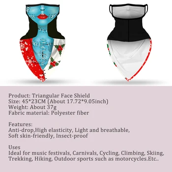 NOI de Craciun Imprimare Triunghi Eșarfe Fata Scut Neck Gaiter Acoperi Balaclava Bandană Masca de Fata cu Bicicleta Respirabil Cravată