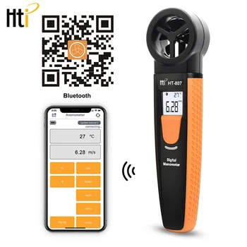 Tti Mini bluetooth Anemometru Digital Temperatura viteza vântului ecartament de un metru și Termometru Actualizat de la HT-807