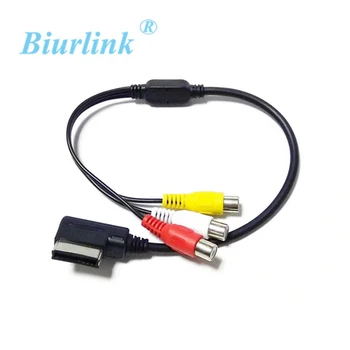 Biurlink mass-Media în Muzică Interfata AMI la 3RCA DVD Video Intrare Audio AUX Cablu Adaptor pentru VW AUDI A3 A4 A6 A7 A8 Q5 Q7 R8