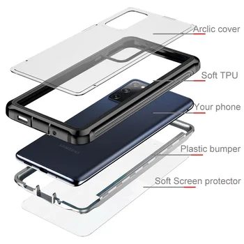 Pentru Samsung Galaxy S20 FE 5G caz transparent, rezistent la șocuri Armura caz pentru Samsung S20 ultra caz 360 protecție completă a capacului din spate