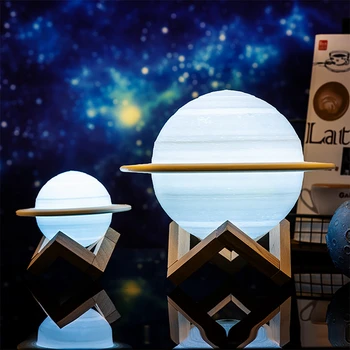 Noua baterie Reîncărcabilă de Imprimare 3D Saturn Lampa Luna de Lampa cu Lumina de Noapte Pentru Luna Lumina Cu 3Colors 16Colors la Distanță Decor Creativ Cadou