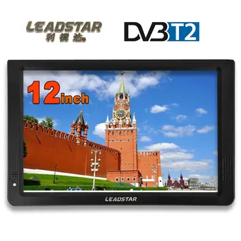 LEADSTAR HD TV Portabil de 12 Inch Digital Analogic Televizoare cu Led-uri Suport pentru Card SD USB Audio Auto de Televiziune DVB-T, DVB-T2