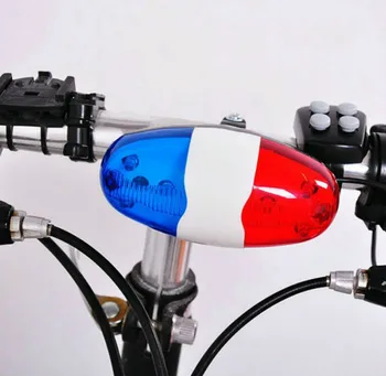 Roșu albastru 6*LED Singură treaptă de viteză, Faruri Biciclete Clopot de Lumină de Avertizare 4 Ton Sunete Electronice Corn Sirena Pentru Bicicleta Scuter
