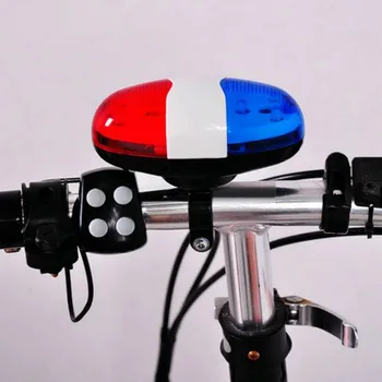 Roșu albastru 6*LED Singură treaptă de viteză, Faruri Biciclete Clopot de Lumină de Avertizare 4 Ton Sunete Electronice Corn Sirena Pentru Bicicleta Scuter