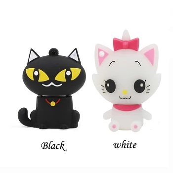 Negru/alb pisică drăguț unitate flash usb dispozitiv de stocare de 64gb 32GB 16GB 8GB 4GB pen drive USB 16gb USB stick Memory stick U disc