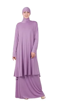 Rugăciune musulmană Seturi de Îmbrăcăminte pentru Femei Hijab Rochie Rochii cu Fuste Haine Islamice Dubai Turcia Timp de Rugăciune Musulman Jurken Abayas