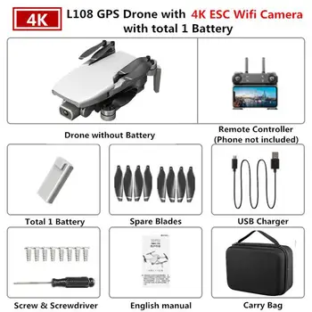 GPS Drone L108 cu 4K ESC HD Camera Dublă 5G Wifi FPV GPS Fluxul Urmați RC Quadcopter fără Perii Pliabil Elicopter VS SG906