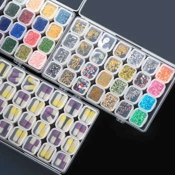 28/56/224 Slot Plastic Transparent Cutie De Depozitare Diamant Accesorii Pictura Instrument Nail Art Stras Șirag De Mărgele Cutie De Depozitare Nou