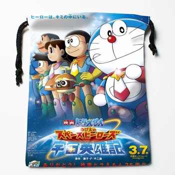 New Sosire Desene animate Doraemon Cordon Saci de Imprimare 18X22CM Moale Tesatura Satin Resuable Depozitare Haine Sac de Pantofi Genti