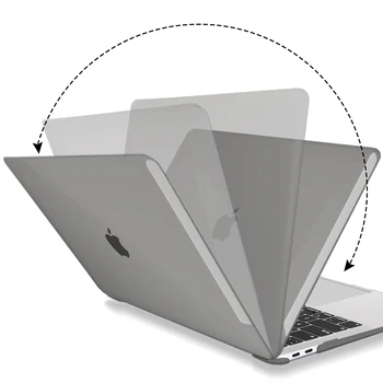 Transparent de Plastic Greu de Caz Pentru MacBook 13Air 2020 Pro Retina 13 15 16 Inch Laptop Case + Keyboard Cover A1932 A2141 A2159
