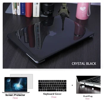 Transparent de Plastic Greu de Caz Pentru MacBook 13Air 2020 Pro Retina 13 15 16 Inch Laptop Case + Keyboard Cover A1932 A2141 A2159