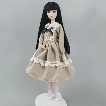 Kaki Dantelă de Moda Lolita Doll Rochie Pentru Papusa Barbie Costume de Haine Pentru 1/6 BJD Papusa Accesorii Petrecere Rochie de Jucarii Pentru Copii