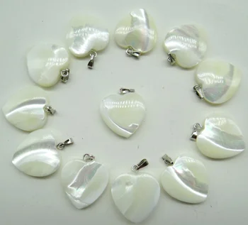 12pcsNatuurlijke Parelmoer Shell liefdevolle hartvorm umerase zoutwater parelmoer 20mmJewelry face Kettingen DIY Meșteșug Voor A1