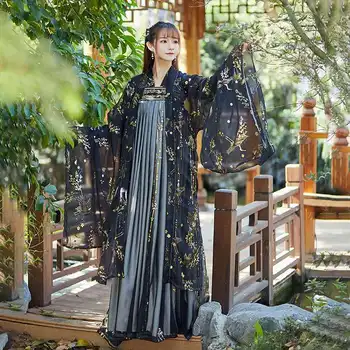 Antic Chinez de Basm Cosplay Hanfu pentru Femei Tang Costum Fată Nobilă Prințesă Costum de Dans Popular Național Roșu Etapă Negru Rochie