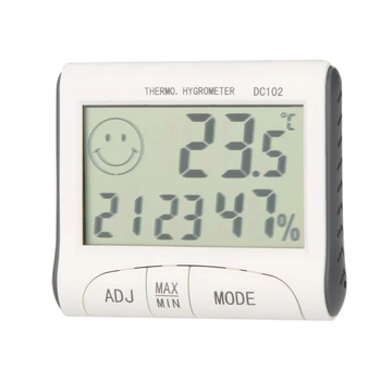 LCD Digital termometru higrometru de temperatură și umiditate metru ceas / magnetic(alb)
