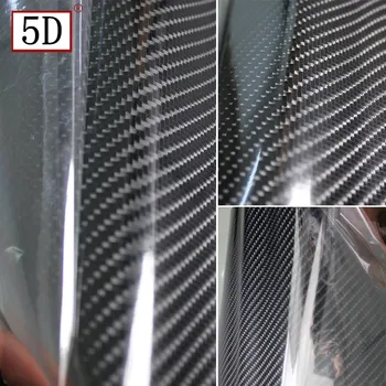 DIY 30x152cm Autocolant Auto 5D Lucioasă Fibră de Carbon Filmul Schimbare de Culoare Auto Exterior, Interior, Folie de Vinil Decalcomanii de Styling