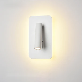 LED Lampă de Perete cu intrerupator 3W spotligh 6W lumina de fundal Nordic rotație liberă Tranșee interior lumina de perete Pentru Casa Dormitor Noptieră lumina