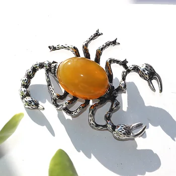Farlena Bijuterii piatra Semi-pretioasa de insecte Brosa Barbatii Scorpion insigna ace Epocă Opal Broșe accesorii de Îmbrăcăminte pentru Femei