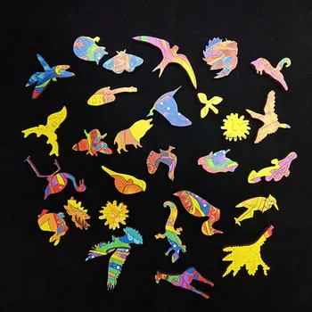 Unic de Puzzle din Lemn Puzzle în Formă de Animale Fox Puzzle 3D din Lemn, Jucarii Pentru Adolescenti Jucărie de Învățământ DIY Puzzle-uri Cadou Jucării pentru Copii