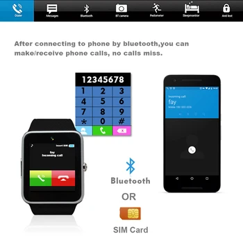 Bluetooth Metal Curea Barbati Ceas Inteligent Suport Sim Card TF Impermeabil Smartband ceasuri și Ceasuri de mână pentru Smartphone Android IOS