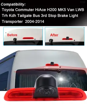 Auto lumina de frână de parcare camera pentru toyota hiace cmmuter van 2005-vedere din spate back-up inversă waterproof cu IR LED-uri de lumină