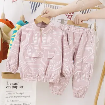 Noi Primavara Toamna pentru Copii din Bumbac Haine Copii Baieti Fete printe haina Pantaloni 2 buc/seturi pentru Sugari Copii Moda Copilul Treninguri set