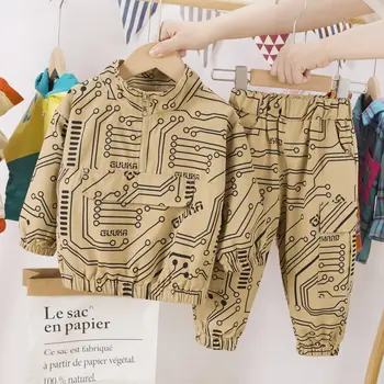 Noi Primavara Toamna pentru Copii din Bumbac Haine Copii Baieti Fete printe haina Pantaloni 2 buc/seturi pentru Sugari Copii Moda Copilul Treninguri set