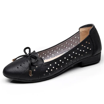 CEYANEAO 2019 Femei Sandale de Moda Noua Piele naturala Sandale Plate pentru Femei Casual Pantofi de Vara pentru Femeie de Mari Dimensiuni 35 - 43E1723