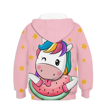 Fată drăguță Hoodie 3D Unicorn Hanorac Fashion Baieti Haine Casual, Haine pentru Copii Toamna Și Iarna pentru Copii Topuri
