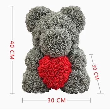 2020 Vânzare Fierbinte 35cm Urs de Trandafiri Flori Artificiale Acasă Nunta Festival DIY Ieftine de Nunta de Decorare Cutie de Cadou Cununa de Meserii