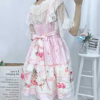 Vara JSK Dulce Lolita Alunecare Rochie Ciufulit Lolita tort sling falbala rochie bomboane Drăguț rochie si bluza