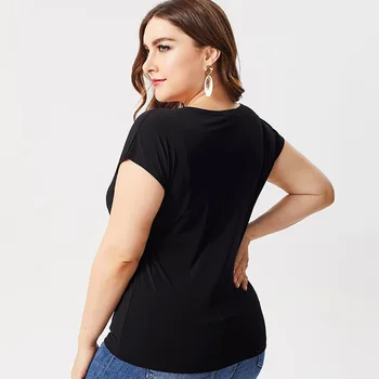De Vară 2020 mama maneca Scurta Simplu T-shirt doamnelor moda Vintage elegante Plus Dimensiune Topuri de Femei