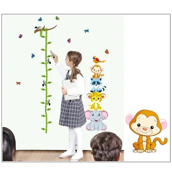 Înalt pentru copii măsurarea înălțimii autocolante de perete DIY desene animate autocolante animale pentru gradinita 20-180cm drăguț