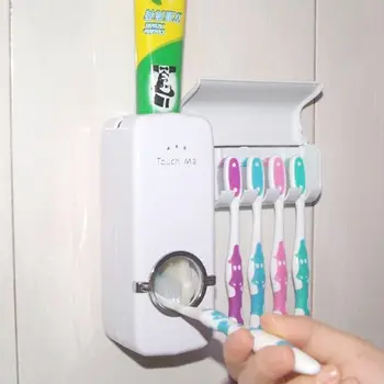 2 buc Creativ Automat Pasta de dinti Dozatorul Storcator+ 5 Titularul Periuta de dinti Agățat de Perete Accesorii de Baie