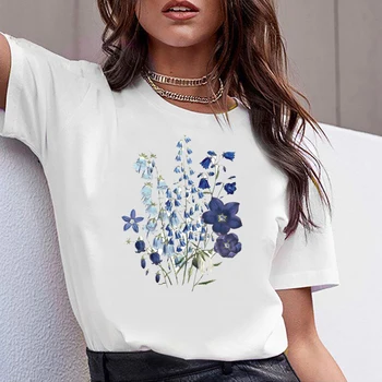 Haine pentru femei Tricou de Imprimare O-gât Casual Femeie de Flori de Moda Printed Tee Doamnelor Femeie T-shirt cu Maneci Scurte T de Sus