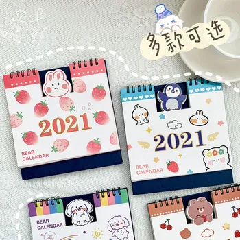 2021 Notebook Planificator Calendar Kawaii Creative Calendar De Birou Verticale Hârtie Cutie De Depozitare Calendar Plan Notebook Rechizite De Birou
