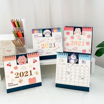 2021 Notebook Planificator Calendar Kawaii Creative Calendar De Birou Verticale Hârtie Cutie De Depozitare Calendar Plan Notebook Rechizite De Birou
