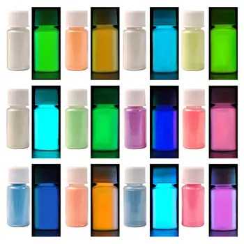 Biutee 12 Culori Fosfor Luminos Pulbere Stralucitoare Vopsea Pigment Fluorescent pulberi Pentru Nail Art Decor Strălucire în Întuneric