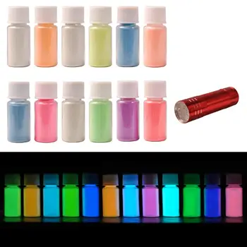 Biutee 12 Culori Fosfor Luminos Pulbere Stralucitoare Vopsea Pigment Fluorescent pulberi Pentru Nail Art Decor Strălucire în Întuneric