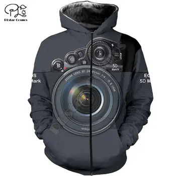 Barbati femei lentilă aparat de fotografiat 3d peste tot imprimate Hanorac unisex maneca lunga, Jachete jacheta războinic pulover de trening