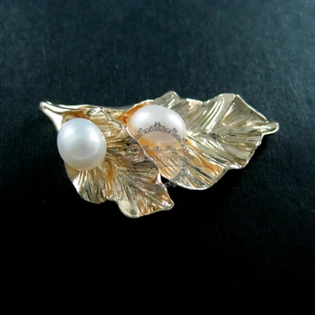 23x27mm de culoare de aur de frunze de măslin cu alb de apă dulce pearl pandantiv floare bijuterii farmec 1850170