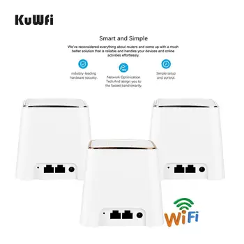 KuWFi Dual-band 2.4/5 ghz Wireless AC1200 Gigabit Plasă de Router Wifi de Acasă de Acoperire a Elimina rețea de zone libere de