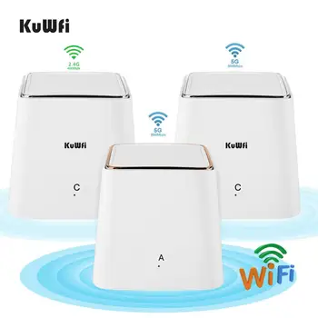 KuWFi Dual-band 2.4/5 ghz Wireless AC1200 Gigabit Plasă de Router Wifi de Acasă de Acoperire a Elimina rețea de zone libere de