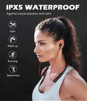 Oneodio A16 Susținere Căști fără Fir Bluetooth 5.0 Sport Căști rezistent la apa IPX5 set cu Cască fără Fir Cu Microfon Casca