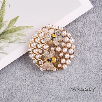 Vanssey Moda Vintage Albine Stup Perle Naturale Cubi Ziconia Emailate Broșă Pin Petrecere de Nunta Accesorii pentru Femei 2018 Noi