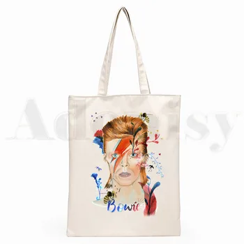 David Bowie Epocă BlackStar Moda Grafic De Imprimare Pungi De Cumpărături Fete De Moda Casual, Ambalarea Sac De Mână