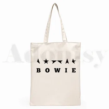 David Bowie Epocă BlackStar Moda Grafic De Imprimare Pungi De Cumpărături Fete De Moda Casual, Ambalarea Sac De Mână