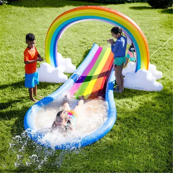 Copii Rainbow Slide În Aer Liber Moale Joaca Tobogane Gonflabile Echipamente De Joaca Mare Pentru Copii Distractiv De Iarbă De Vară Beach Waterpark